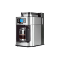 Cafetière avec Moulin à Grain Vista - Machine à Expresso 1.2l / 8 à 10 Tasses - 1050W - Inox/noir