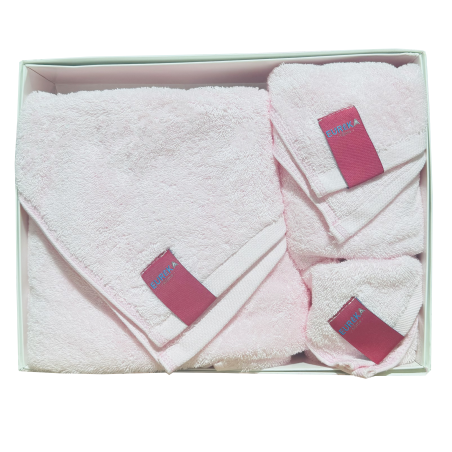 Lot de 3 Serviettes de Bain Eurêka Home - 100% Coton - Rose