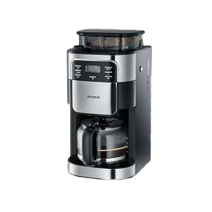 Cafetière Filtre avec Broyeur Severin - 10 Tasses - 1000W - Inox/noir