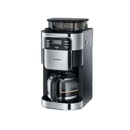 Cafetière Filtre avec Broyeur Severin - 10 Tasses - 1000W - Inox/noir