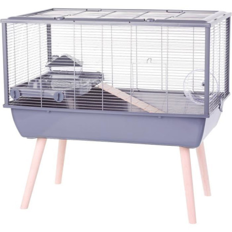 ZOLUX Cage rongeur surélevée Néolife - Pour hamster - 78 x 48 x 75 cm - Gris