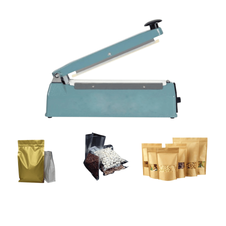 Soude Sac Métallique Vista - pour Sachets Plastiques, Aluminium, Emballage Alimentaire - 20 Cm - 220V-240V - 300W - Bleu