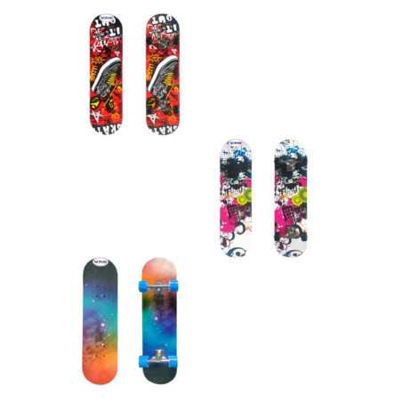 Planche à Roulettes V-ride - Skateboard pour Enfants à Partir de 7 Ans - 12 Ans - Roues en Plastique - Motif
