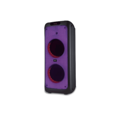 Baffle AMP Portatif Double Haut-parleurs - Bluetooth - USB - SD - FM - TWS - AUX - Micro - Télécommande - 80W - 8000W - Noir