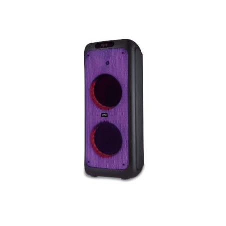 Baffle AMP Portatif Double Haut-parleurs - Bluetooth - USB - SD - FM - TWS - AUX - Micro - Télécommande - 80W - 8000W - Noir