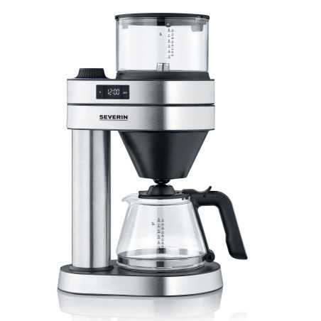 Cafetière Filtre Caprice Severin - Machine à Café avec Sélecteur D'arôme - Jusqu'à 8 Tasses - 1450 W - 1,2 L - Inox/noir
