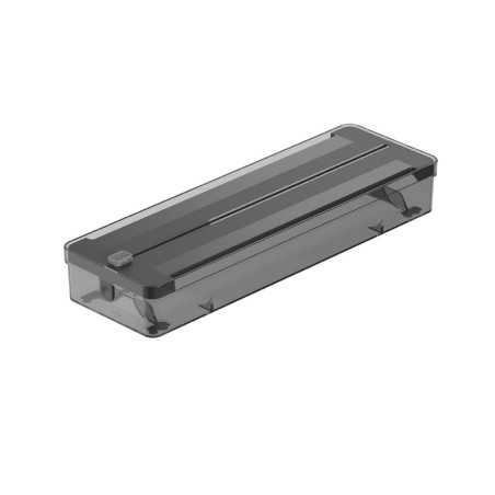 Ou - Organiseur et Coupe-Rouleau de Papier Film Clear Drawers - Distributeur de Film Alimentaire - 37,5 x 12,5 x 5,5 Cm - Noir