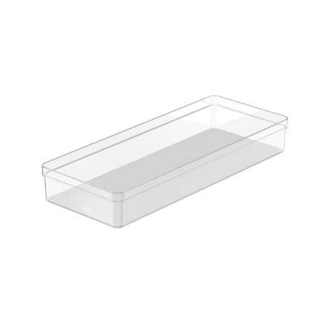 Ou - Bac de Rangement Clear Drawers - Organiseur Rectangulaire pour Tiroir - 37,5 x 15 x 5,6 Cm - Naturel