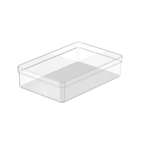Ou - Bac de Rangement Clear Drawers - Organiseur Rectangulaire pour Tiroir - 22,5 x 15 x 5,6 Cm - Naturel