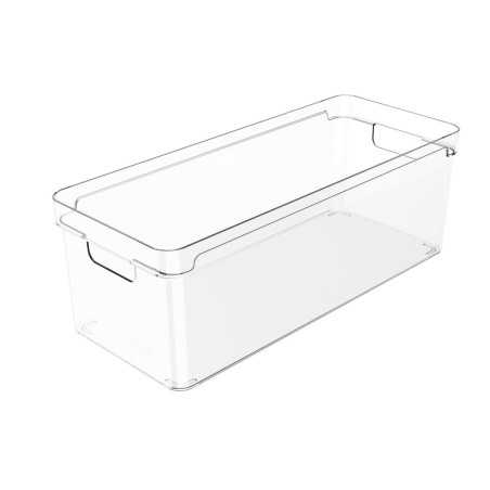 Ou - Bac de Rangement Clear - Bac de Rangement pour Réfrigérateur/placard en Plastique Transparent - 6,8 L - 37 x 15 x 13 Cm