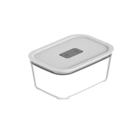 Ou - Boîte Hermétique Fresh Lock - Boîte de Conservation Alimentaire en Verre - Couvercle en Plastique Sans BPA - 1,2 L - Blanc
