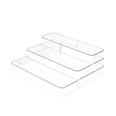 Ou - Étagère de Rangement à 3 Niveaux Clear - Présentoir à Épices en Plastique Transparent - 25 x 29 x 10,3 Cm - Naturel