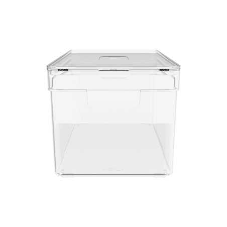 Ou - Bac de Rangement Clear - Pour Réfrigérateur/placard en Plastique avec Couvercle Transparent - 5 L - 30 x 15 x 13 Cm