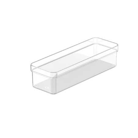 Ou - Bac de Rangement Clear Drawers - Organiseur pour Tiroir en Plastique Transparent - 22,5 x 5,6 x 7,5 Cm - Naturel