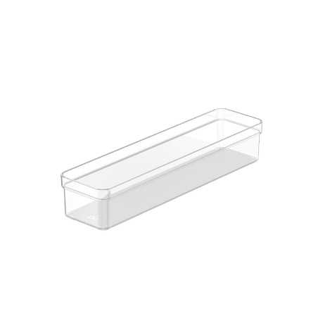 Ou - Bac de Rangement Clear Drawers - Organiseur pour Tiroir en Plastique Transparent - 30 x 5,6 x 7,5 Cm - Naturel