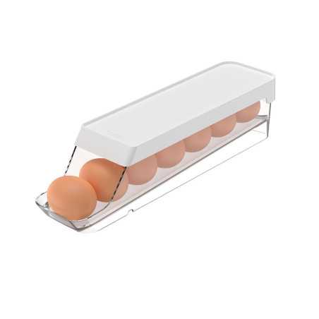 Ou - Rouleau Distributeur d'œufs Clear Fresh - Porte-œufs pour Réfrigérateur en Plastique - Pour 7 Œufs - Blanc