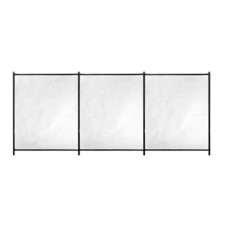 Barriere souple de sécurité pour piscine - GRE - 3 m x H 1,33 m - Pré-montée - Toile recoupable - 4 poteaux + caches discrets