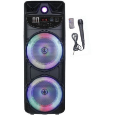 Enceinte nomade - INOVALLEY - MS02-XXL-N - Lumineuse - 1000 W - Bluetooth - Autonomie 2 a 3 heures - Fonction karaoké