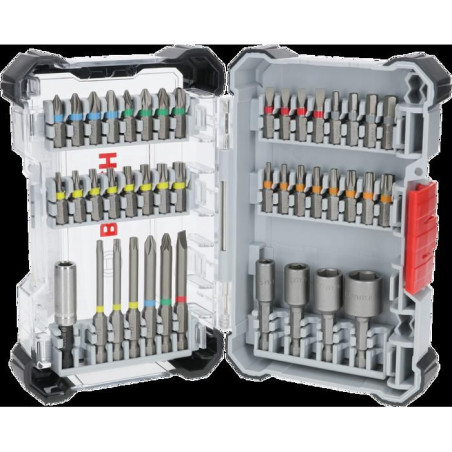 Coffret d'embouts de vissage - Bosch - 2607017723 - 43 pieces - Acier S2 - Boîte Pick and Click