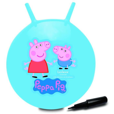 Balle sauteuse Gonflable - Lexibook - Peppa Pig - Pompe Manuelle Incluse - Plastique sécurisé et résistant - Bleu