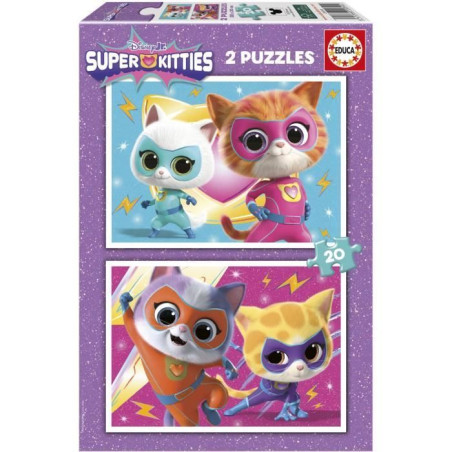 Puzzle - EDUCA - SuperKitties - 2 x 20 pieces - Multicolore - Pour enfants - a partir de 3 ans