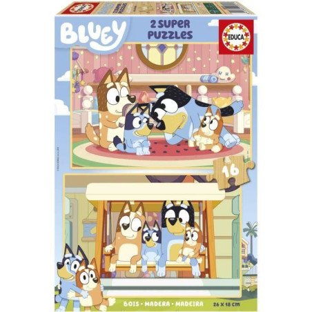 Puzzle - EDUCA - Bluey - 2 x 16 pieces - Multicolore - Pour enfants a partir de 3 ans