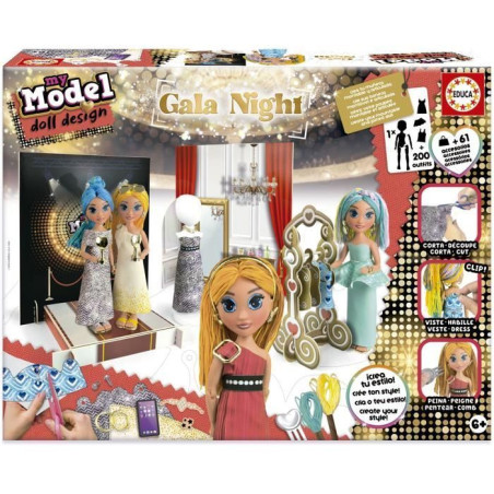Kit de création de mode - EDUCA - Gala Night - 200 tenues - 1 poupée - Pour enfants a partir de 6 ans