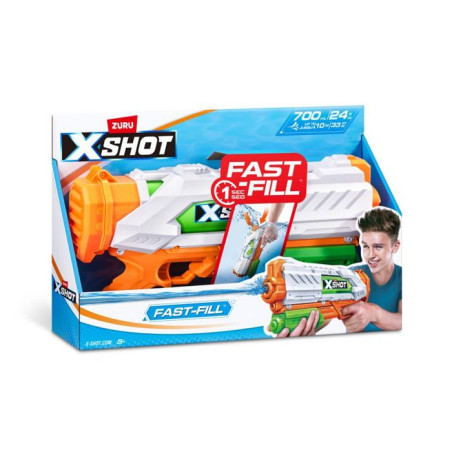 Pistolet a eau - ZURU - X-SHOT Medium Fast-Fill - Remplissage 1 seconde - Portée 9 m - Réservoir 700 ml