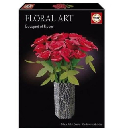 Kit créatif - EDUCA - Floral Art Bouquet de Roses - Création de roses en papier sans colle - Des 14 ans