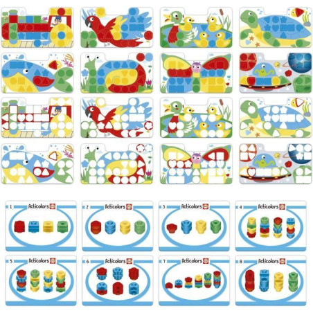 Articolors - Jeu éducatif - EDUCA - Empilement de jetons colorés et formes géométriques - Des 2 ans