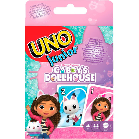 UNO Junior - Gabby et la maison Magique - Jeu De Cartes Enfants Et Parents - MATTEL GAMES - JLH17 - 7 ans et +