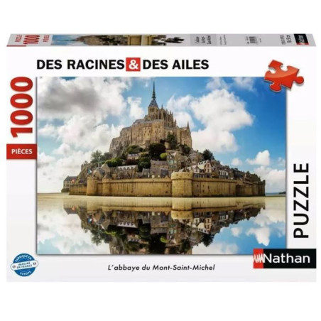 Puzzle 1000 pieces L'Abbaye du Mont Saint Michel, Des racines et des ailes, Nathan, Des 14 ans, 41170561