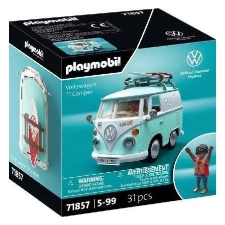 PLAYMOBIL 71857 Volkswagen T1 Camper, Playmobil voiture Icon Cars, Classic Cars, 31 pieces, Kidulte, Des 14 ans