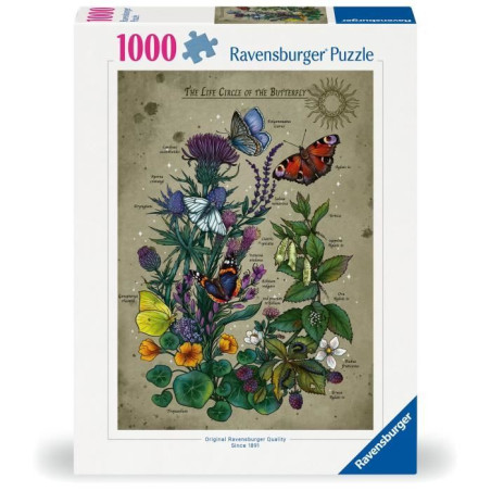 Puzzle - RAVENSBURGER - Le Cercle de Vie du Papillon - 1000 pieces - Multicolore - a partir de 14 ans