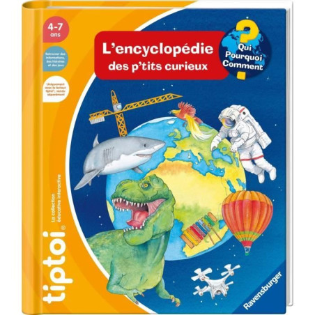 tiptoi L'encyclopédie des p'tits curieux, Livre interactif, Jeu éducatif électronique sans écran, Des 4 ans, 13099017, Raven