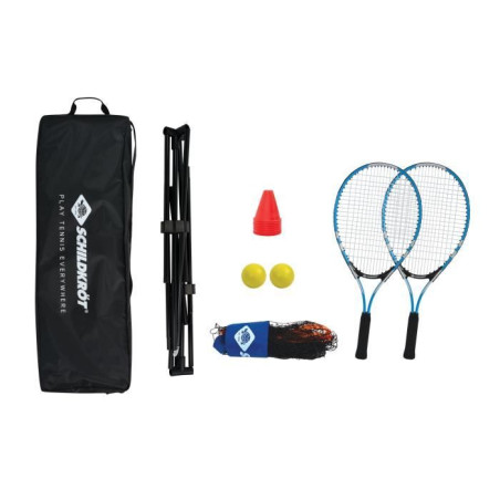 Sac a dos de tennis - SCHILDKROT&nbsp;- 2 raquettes + housses - 2 balles mousse Ø7mm - Filet autoportant 75x300 cm - 6 cônes de ma