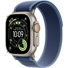 Apple Watch Ultra 3&nbsp;GPS + Cellular&nbsp;- 49mm&nbsp;- Boîtier Natural Titanium - Bracelet Blue/Bright Blue Trail Loop - M/L