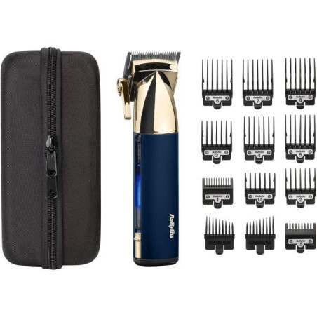 Tondeuse cheveux sans fil - BABYLISS - E992E Super-X Metal - Autonomie 3 h - Edition Gold & Navy