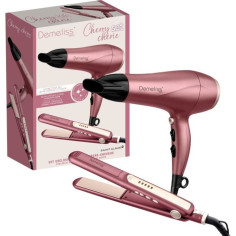 Coffret set lisseur + Seche-cheveux - DEMELISS - 2200 W - Cherry Chérie