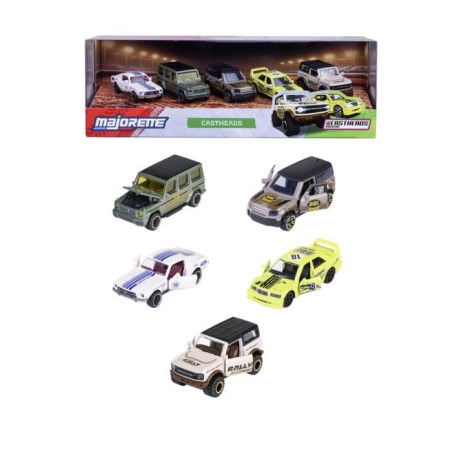 Coffret Cadeau 5 Véhicules CastHeads - MAJORETTE - Édition magazine CastHeads - 2 exclusifs - Échelle 1/64 - Des 3 ans