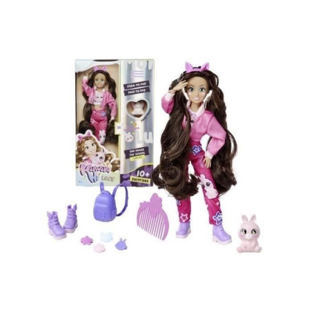 Kawaii Hi Lucy - Poupée Mannequin Articulée Kawaii - A Coiffer et Looker - Nombreux Accessoires et Son Lapin - Des 4 ans