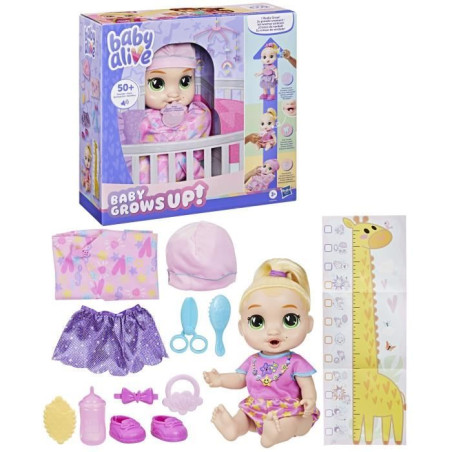 Baby Alive Bébé grandit LaLa GooGoo, coffret poupée interactive, avec plus de 75&nbsp;sons et phrases, des 3 ans