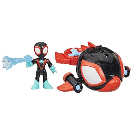 Spidey Miles Morales Dauphin filant Water-Webs, Figurine et véhicule, Marvel Spidey et ses Amis Extraordinaires, Des 4 ans