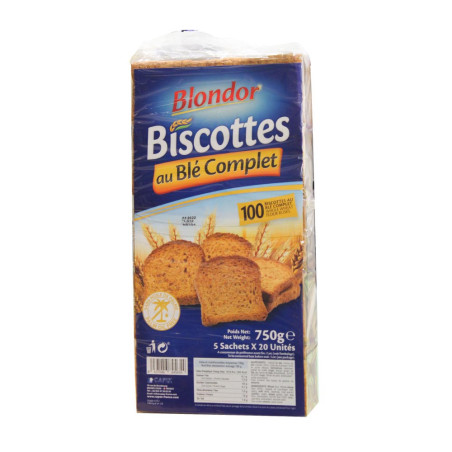 Biscottes au blé complet 750g