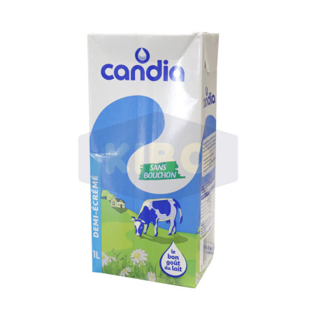 Lait demi-écrémé en brique sans bouchon 1L