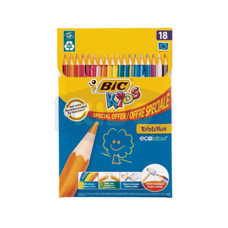 18 Crayons de couleur kids évolution