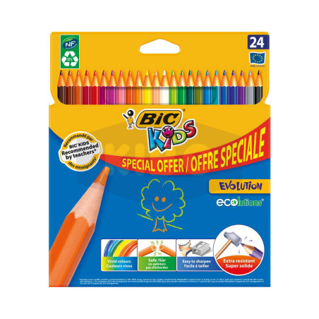 24 Crayons de couleur kids évolution