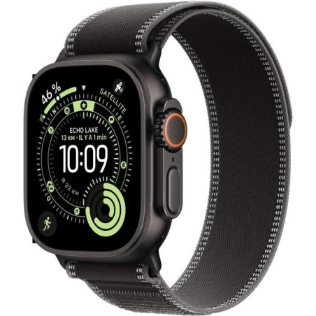 Apple Watch Ultra 3&nbsp;GPS + Cellular&nbsp;- 49mm&nbsp;- Boîtier Black Titanium - Bracelet Black/Charcoal Trail Loop - S/M