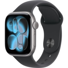 Apple Watch Series 11&nbsp;GPS + Cellular - 42mm&nbsp;- Boîtier Space Grey Aluminium - Bracelet Black Sport Band - S/M