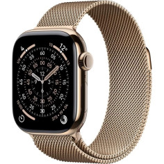 Apple Watch Series 11&nbsp;GPS + Cellular - 42mm&nbsp;- Boîtier Gold Titanium - Bracelet Gold Milanese Loop